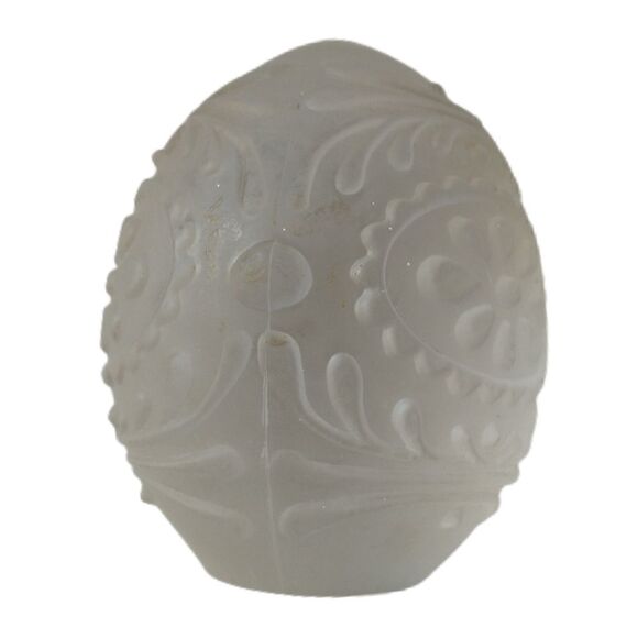 Goebel Annual Crystal Egg Oval Decorated Etched Glass Vintage 1979 Frosted Retro - Picture 6 of 16